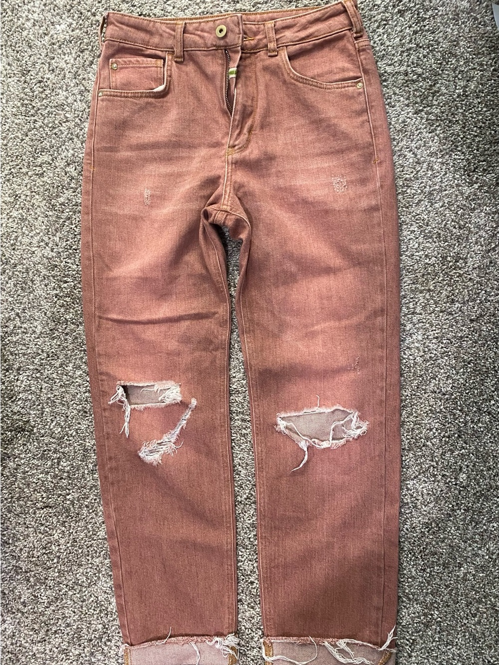 Pilcro Distressed dusty mauve Jeans
